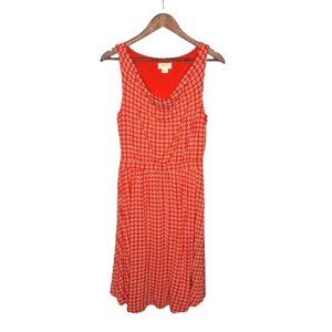 Anthropologie Maeve Womens Brianne Daisy Floral Dress Size‎ S Tangerine Retro